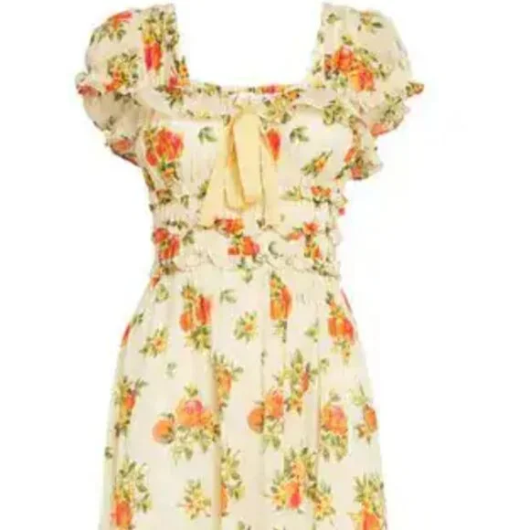 Doen orangerie floral print clarinet midi dress - Picture 3 of 6
